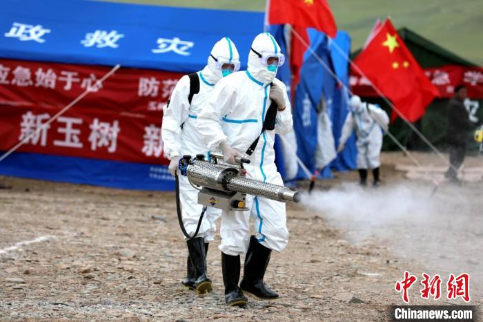 圖為進行現場消毒。青海省應急廳